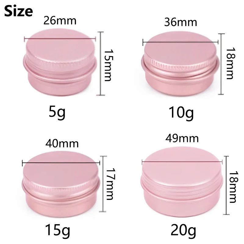 100 Stück 5/10/15/20/30/50/60 g leere Aluminiumgläser mit Schraubdeckel, nachfüllbare Gesichtscreme-Blechdosen, tragbarer Reise-Kosmetikbehälter