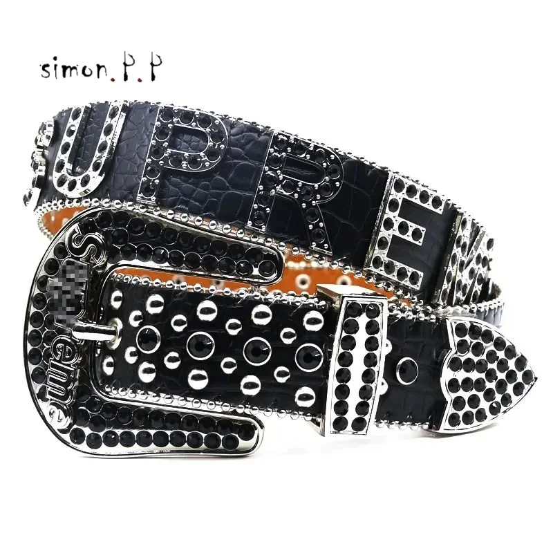 

Fashion Belts for Women Designer Mens Bb Simon Rhinestone Belt with Bling Rhinestones As Gift