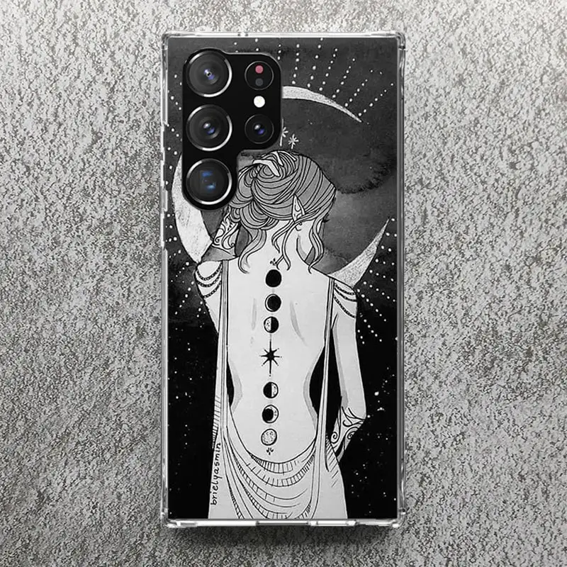 Moon Mystery Totem Witche Phone Case For Samsung Galaxy S24 S23 S22 S21 Ultra S20 FE S10 Plus S10E S9 S8 + Soft Cover Shell