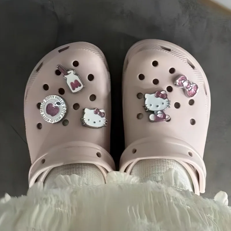[5pcs Kitty Charms] Cute Kitty Cat Alloy Shoes Charms Cartoon Removable Accessories Shoe Flower Shoe Buckle Accessories Set image 2