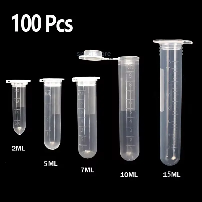 1.5 مللي/2 مللي/5 مللي/10 مللي/15 مللي لوازم المختبرات عينة شفافة مايكرو البلاستيك الطرد المركزي أنبوب اختبار أنبوب كليب غطاء حاوية المختبر