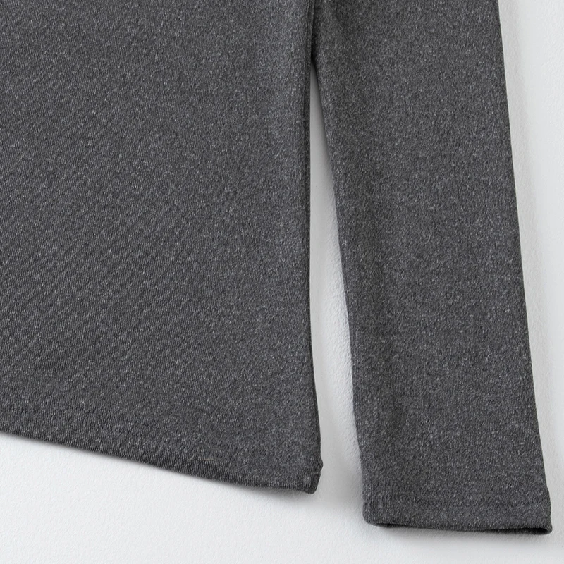 1/3 Stück Herbst- und Winter-Damen-Oberteil in Übergröße 1XL-5XL, warmes, hochgeschlossenes Oberteil, bequemes, langärmliges, schwarzes Basic-Shirt mit Rüschenkante – Detail 16