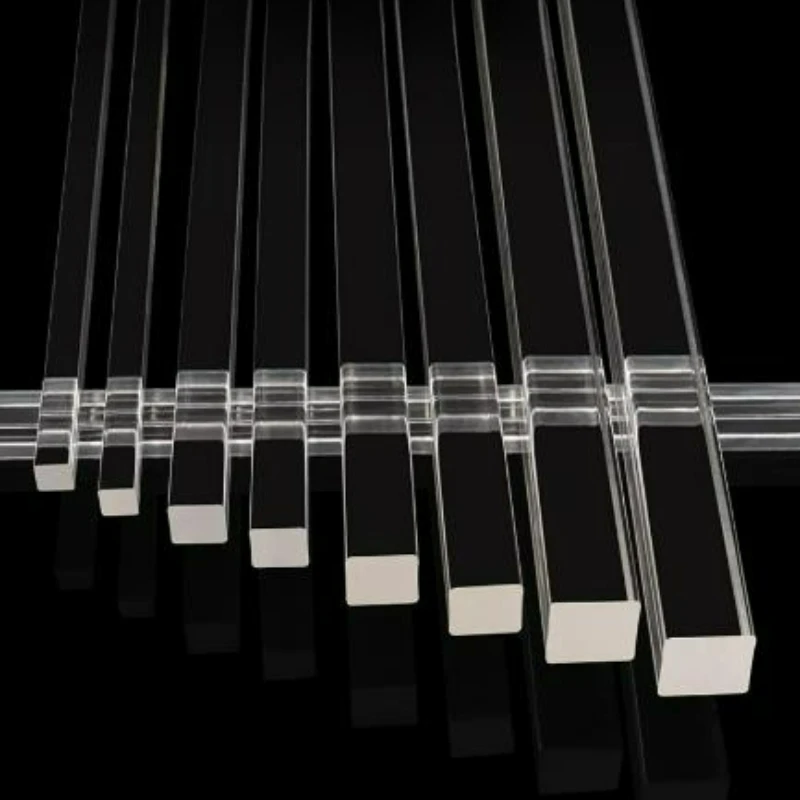 1-12pcs 2x2mm~40x40mm Transparent Acrylic Square Rod Plexiglassy Bar Length 200mm/500mm DIY Craft Architectural Model Material