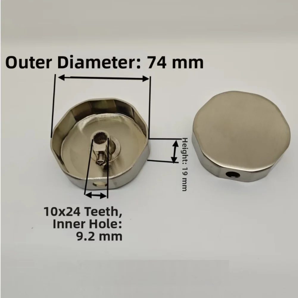 

74mm Bathtub Rotating Knob Brass with Brushed Finish Suitable for Bath Overflow Prevention and Water Flow Control