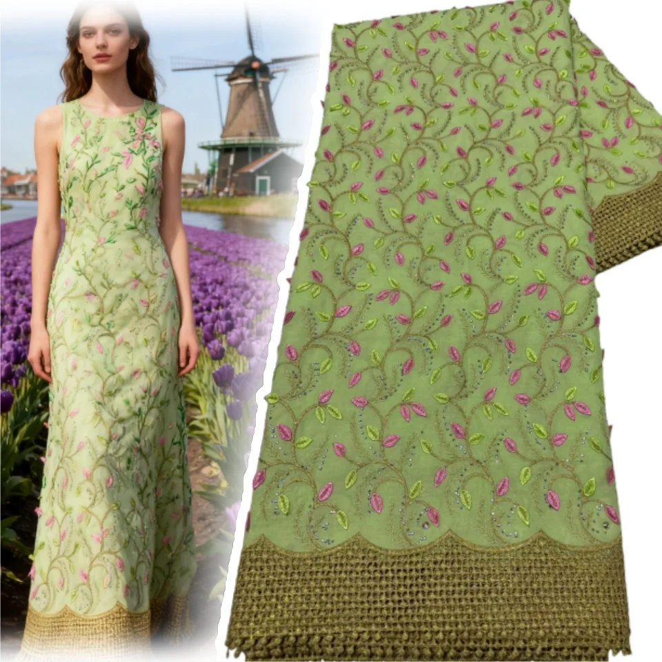 

African Soft Cotton Voile Swiss Lace Applique Flower Nigerian Wedding Dress Latest Swiss Laces Fashion From Switzerland 1934