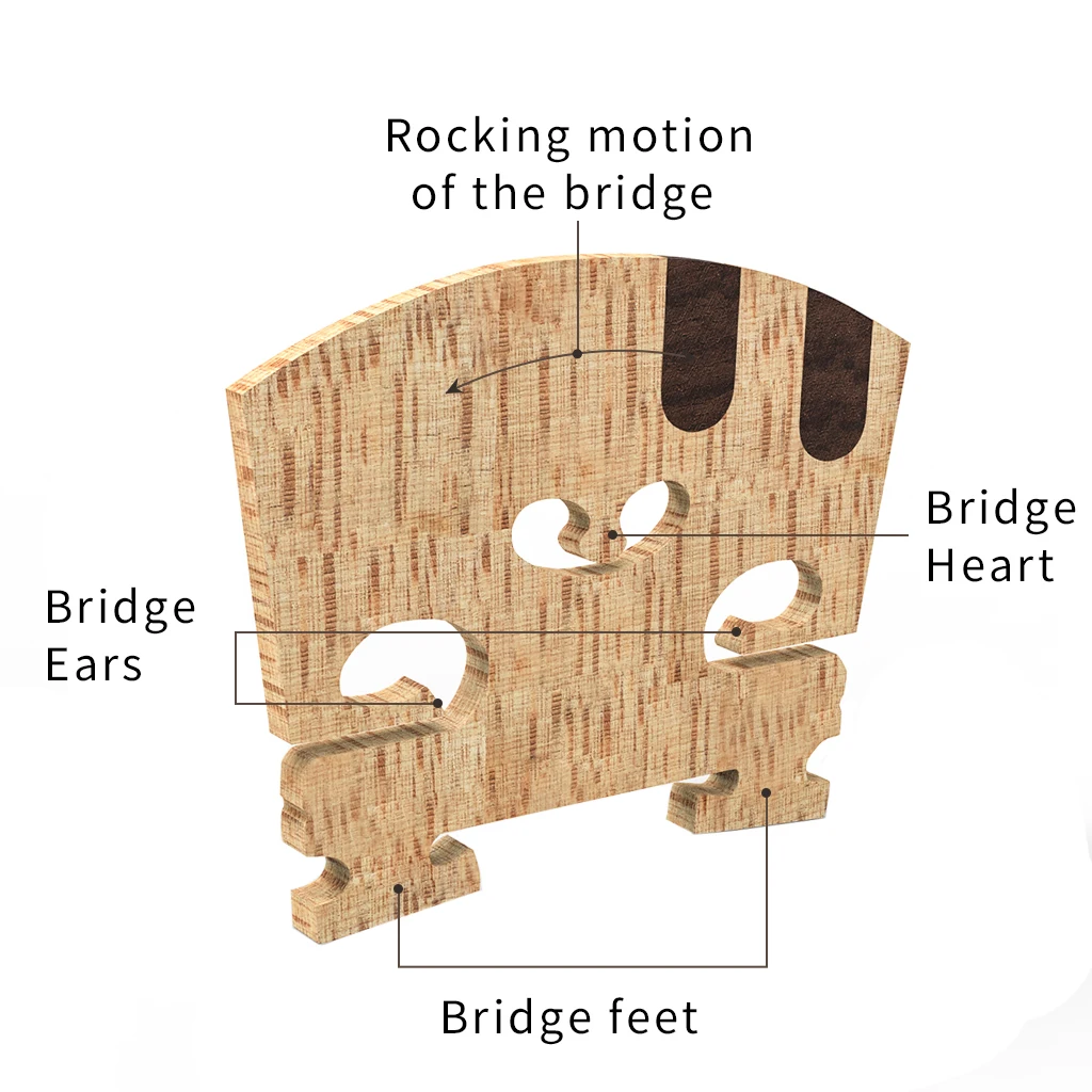PRO Master AA Grade 4/4 Violin Bridge 4/4 Maple Wood Germany Style Teller Style Fiddle Bridges With Strings Bridges Ebony Inlay