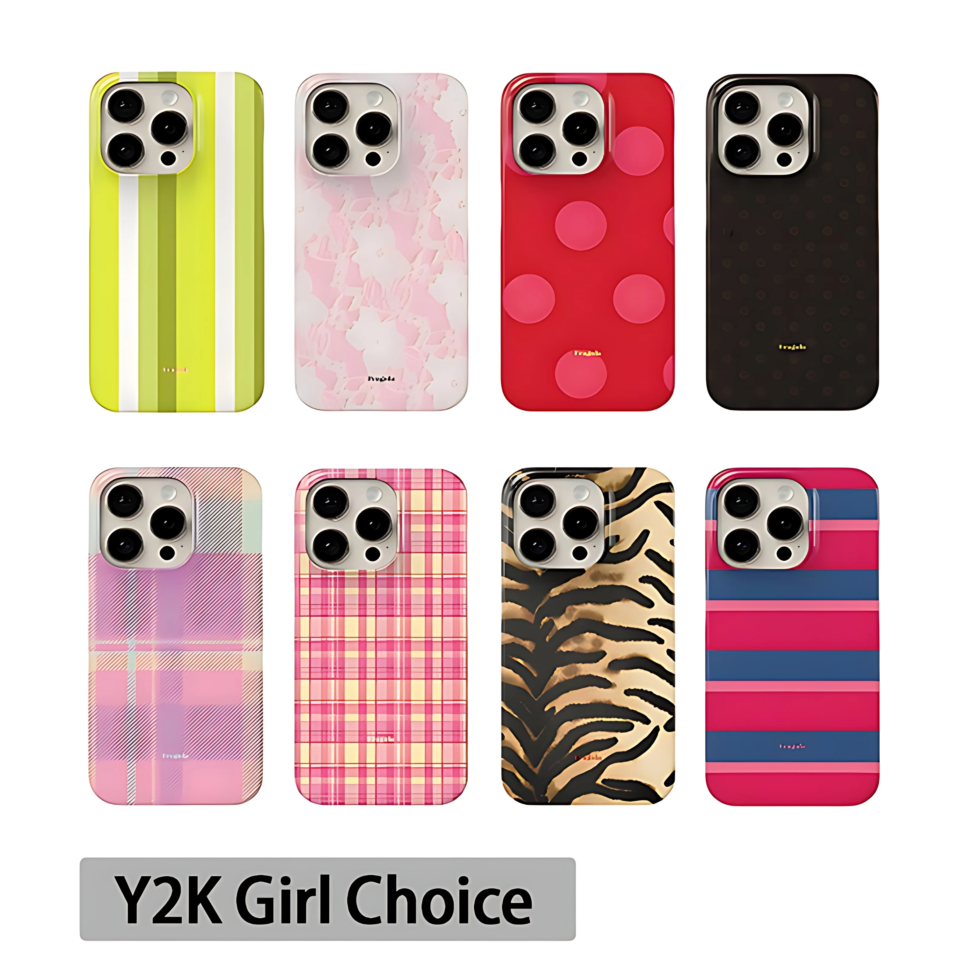 Ins Korean Style Phone Case for iPhone 17 16 15 14 13 12 11 Air Pro Max X XS XR XSMax 7 8 Plus Glossy Film Hard PC Cover