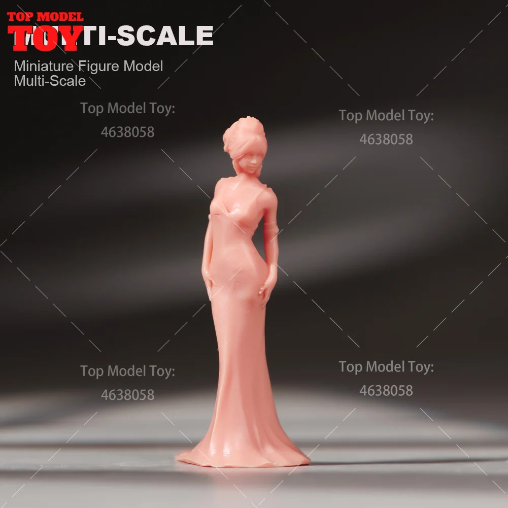 Geschilderde Miniaturen 1/64 1/87 1/43 1/18 1/24 Dragen Avondjurk Meisje Vrouwelijke Scène Figuur Accessoire Ongeverfd Model Voor Versieren