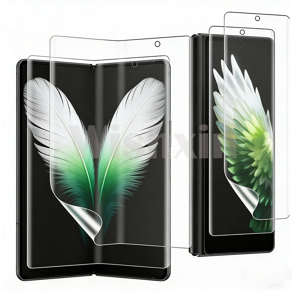 

4IN1 для Tecno Phantom V Fold2: 2 шт. гидрогелевых пленок для внутреннего экрана, 2 шт. мягких пленок для внешнего экрана.