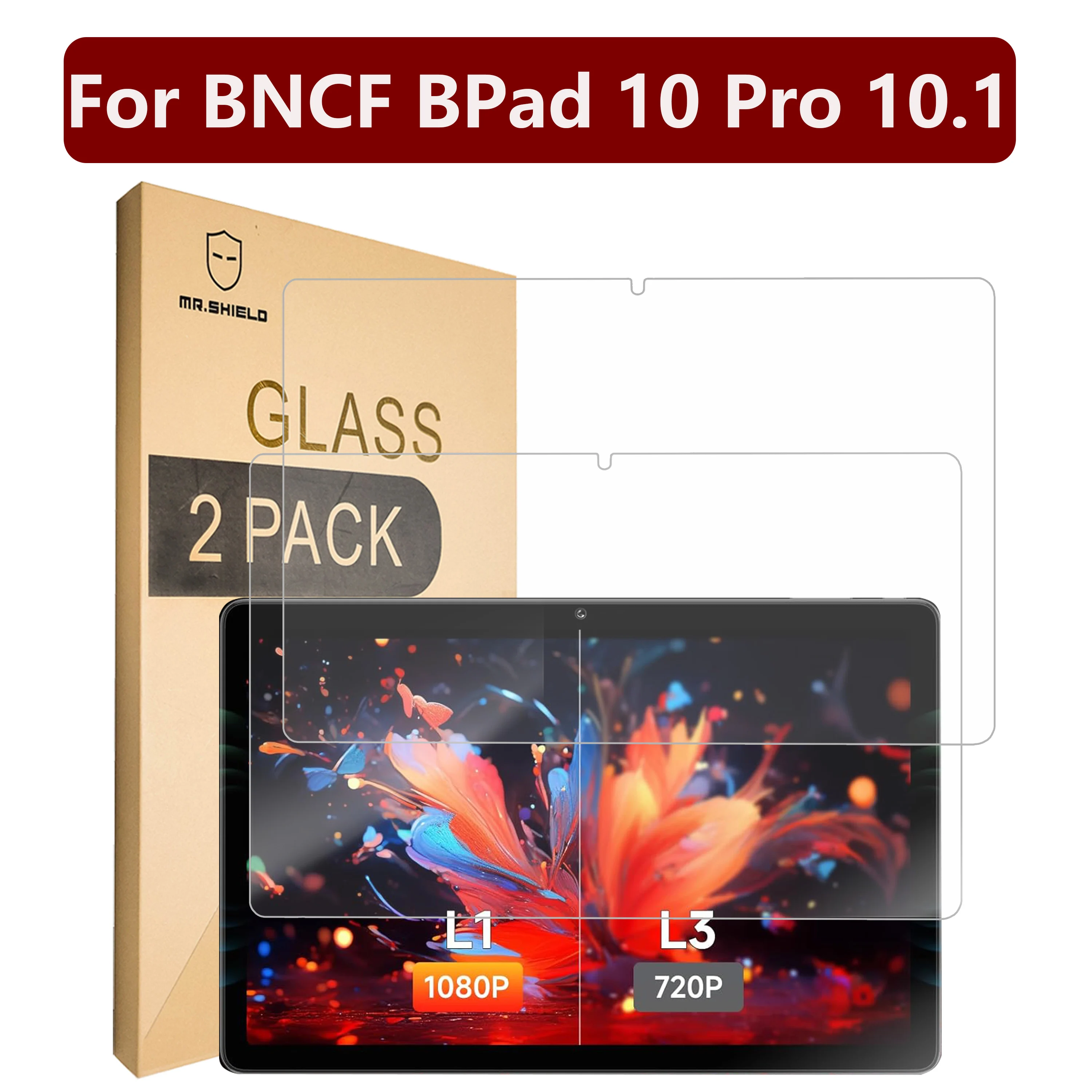 

Защитная пленка для экрана Mr.Shield, совместимая с BNCF BPad 10 Pro 10.1 [Закаленное стекло] [2 УПАКОВКИ] [Японское стекло с твердостью 9H]