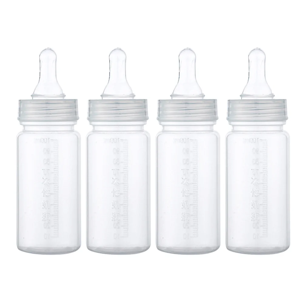 4 Pcs Feeding Bottle Baby Bottles Milk for Nursing with Scale Bottled Pp Infants Newborn