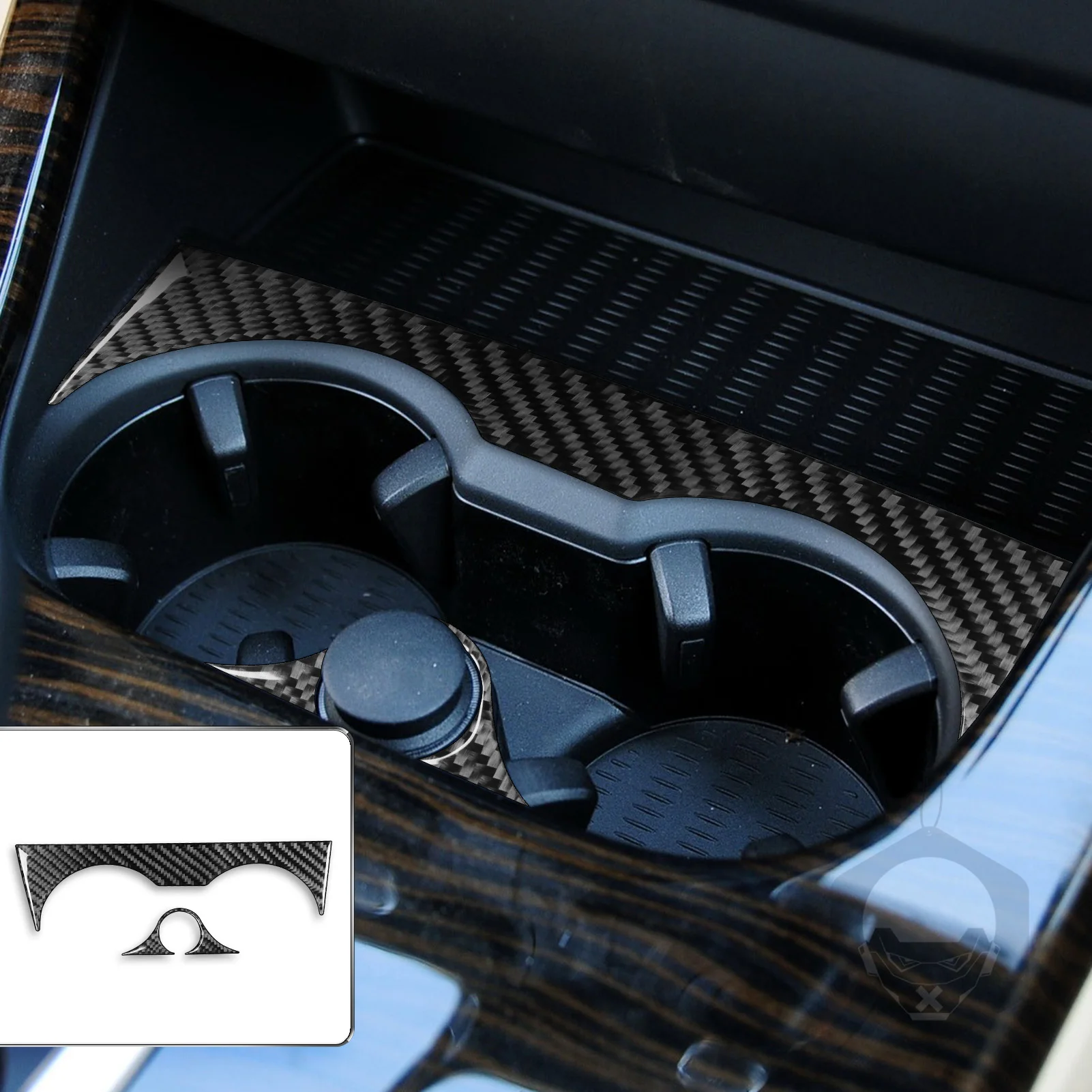 For BMW X3 F25 2011-2017 X4 F26 2014-2017 Car Water Cup Holder Decorative Sticker Real Carbon Fiber Interior Styling Accessories