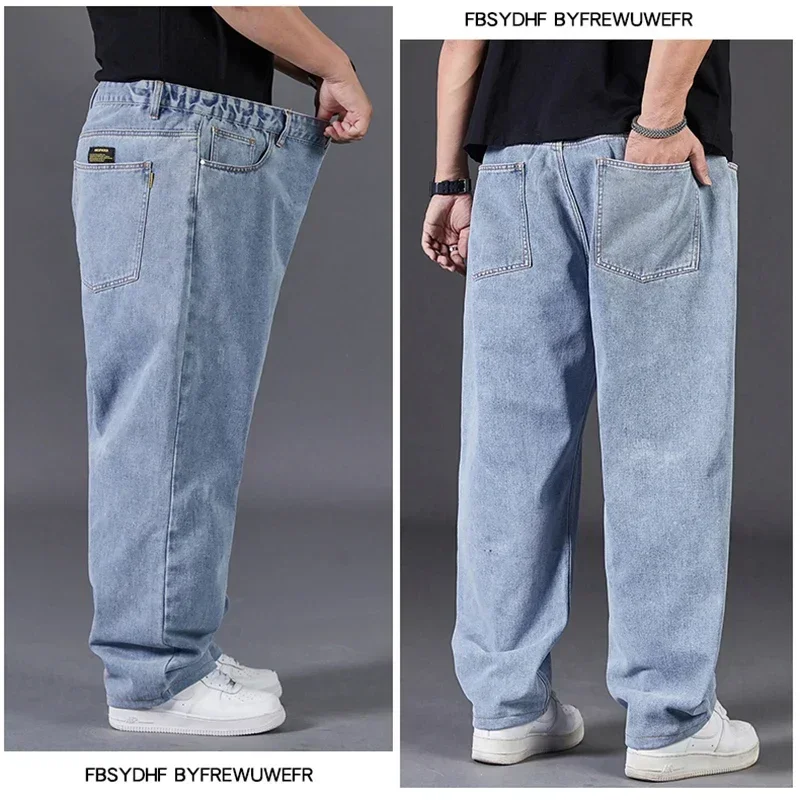 55-150kg Джинсы Мужские Pantalones Vaqueros Hombre Large Size Jeans Pants for Men Wide Leg Jeans Loose Long Pants Baggy Jeans