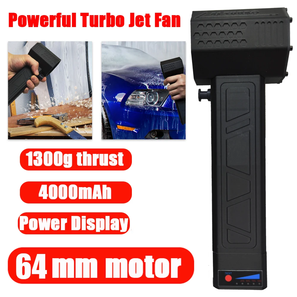 

High Power Motor Turbo Jet Fan Built-in 4000mAh Lithium Battery 64mm Handheld Brushless Motor Violent Blower Mini Turbo Jet Fan