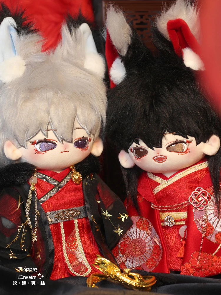 

Ancient Costume Hanfu Haori Wuxian Wangji Red Wedding Dresses Suit for 20cm Plush Doll Stuffed Clothes Plushie Clothing