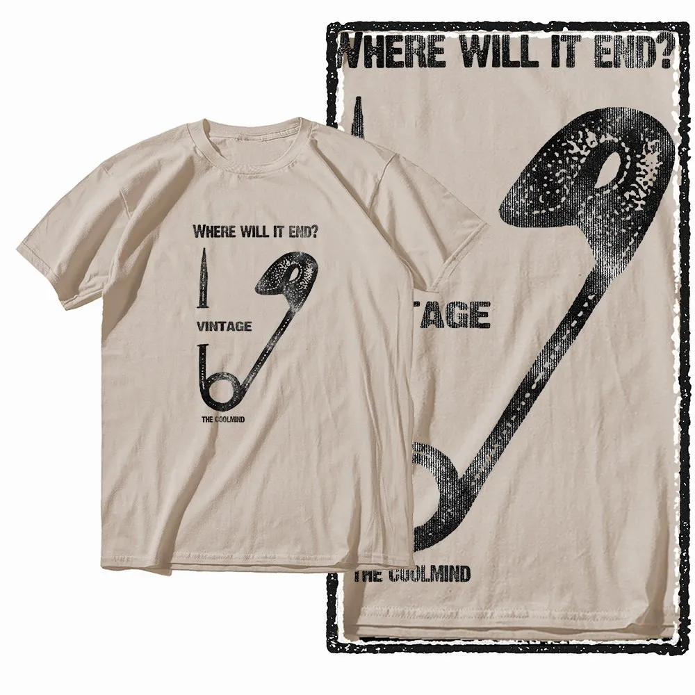 G58 Beige Cotton Men's Vintage Creative Graphic T-shirt | Streetwear Big Size Cool O-neck Men's Tee T-shirt