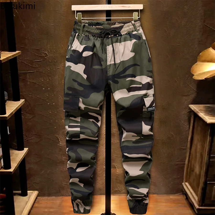 New Men's Fashion Outdoor Sports Hiking Cargo Pants Camouflage Overalls Male Casual Joggers Pants Multi-pockets Loose Sweatpants