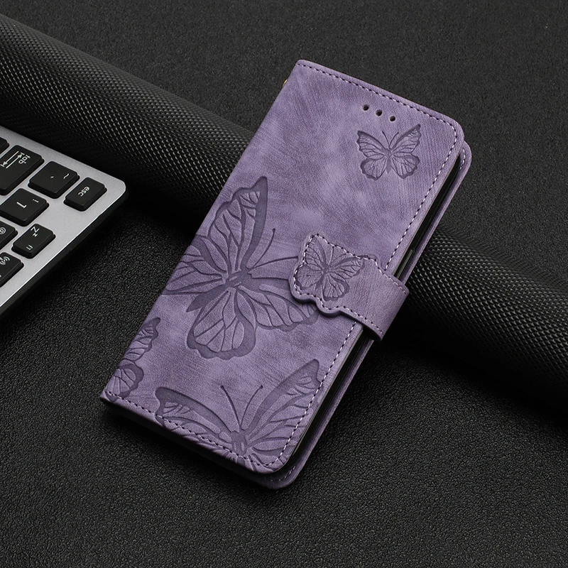 Butterfly Embossed Leather Case For Samsung Galaxy A04 A04S A04E A14 A34 A54 A13 A23 A33 A53 A73 5G M23  Wallet Flip Phone Cover