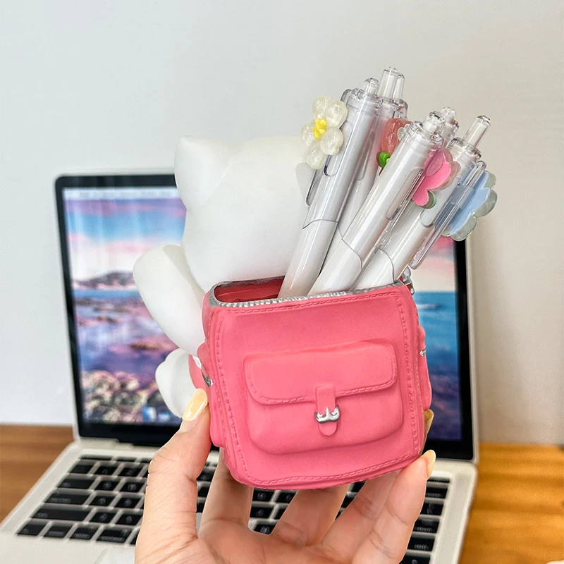 ที่ใส่ปากกาการ์ตูนแมวน้อยสุดสร้างสรรค์ ที่เก็บปากกาอเนกประสงค์ อุปกรณ์เครื่องเขียนสำนักงาน ของขวัญสำหรับโรงเรียน