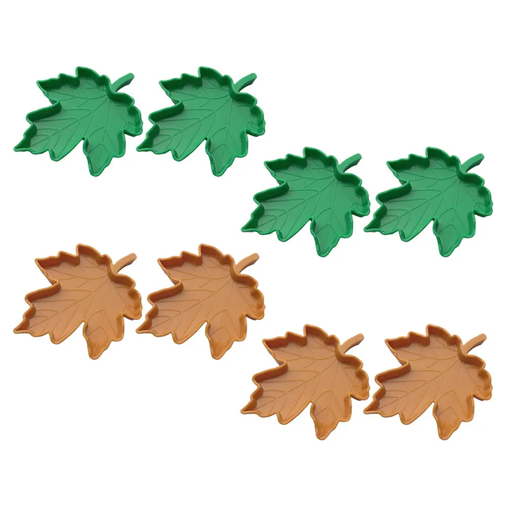 

8pcs Leaf-Shaped Reptile Feeding Bowl For Lizards Turtles Geckos Snakes Chameleons Hermit Crabs Pet Feeding Dish Outdoor Travel