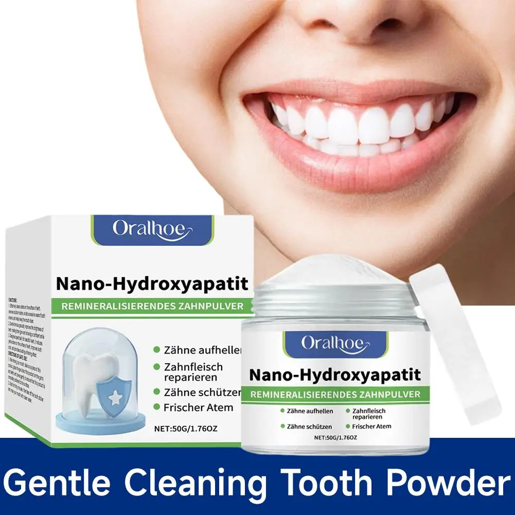 Nano-Hydroxyapatite Remineralizing Tooth Whitening Powder Gentle Oral Care Brighten Yellow Teeth Stain Removal Nourishes Gums