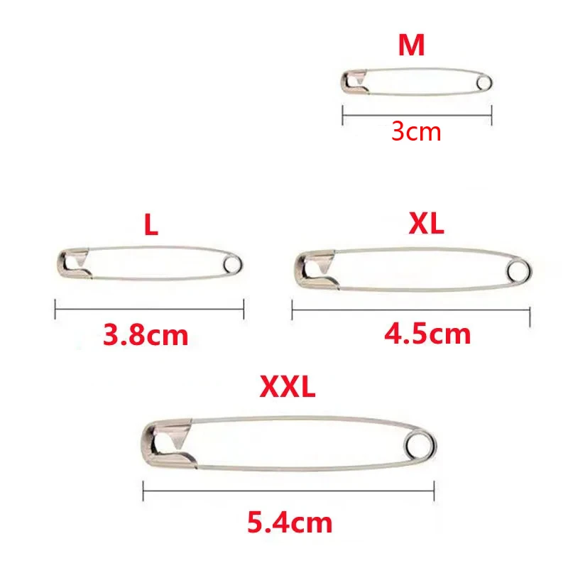 20 Pcs/Lot Nickel Plated Anti-rust Paper Clips Home Multipurpose Paper Clips Stationery Pins Safety Pins to Secure Clothes