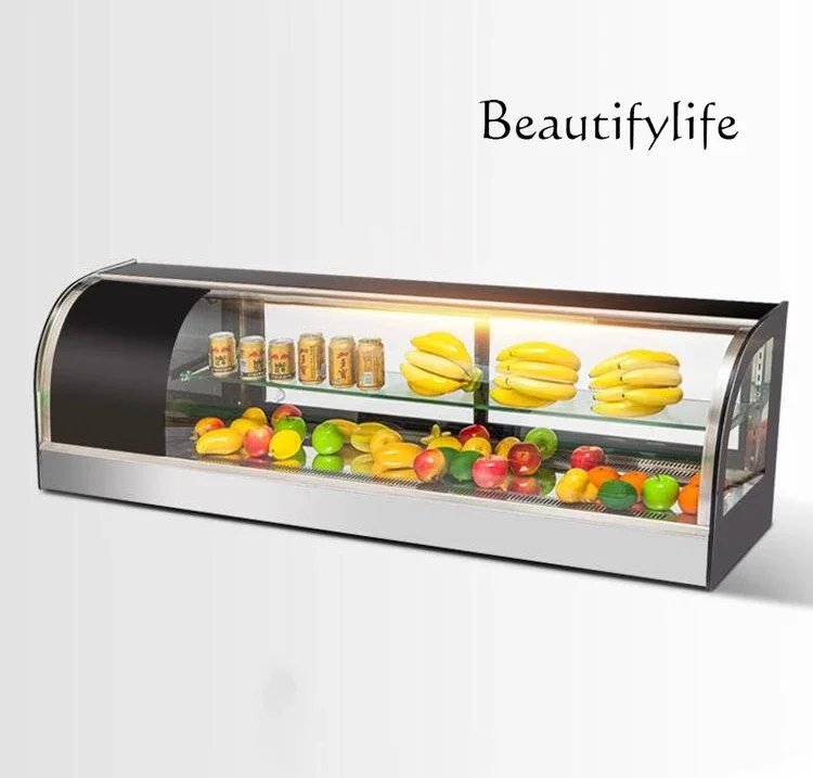Маленький настольный Холодильный шкаф для тортов, коммерческий шкаф для хранения свежести фруктов