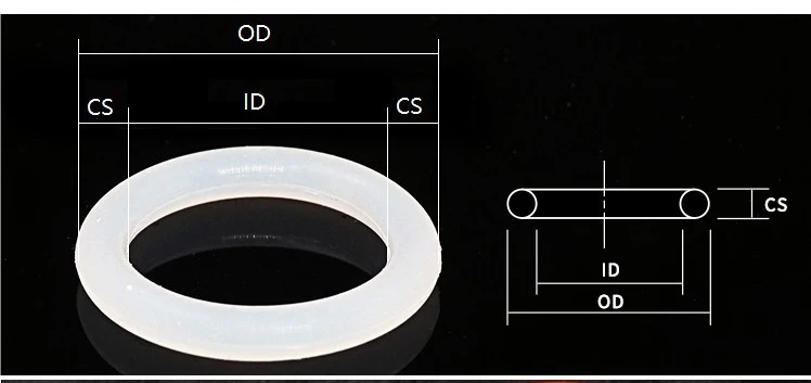 Joint torique en caoutchouc blanc de qualité alimentaire, 10 pièces, épaisseur 1/2/2/3/4mm, OD 5-80mm, résistant à la chaleur