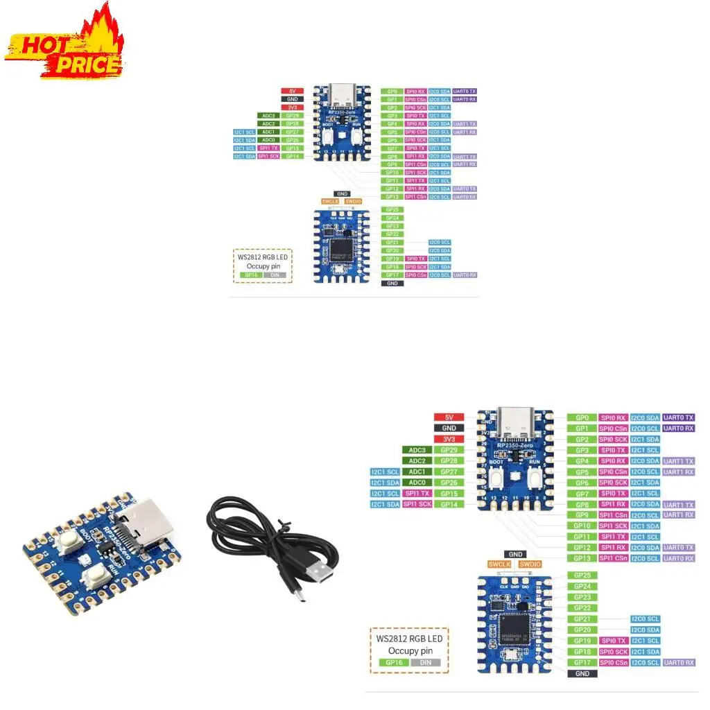 

RP2350 Professional Microcontroller 24 PWM Out Precise Clock Timer Control