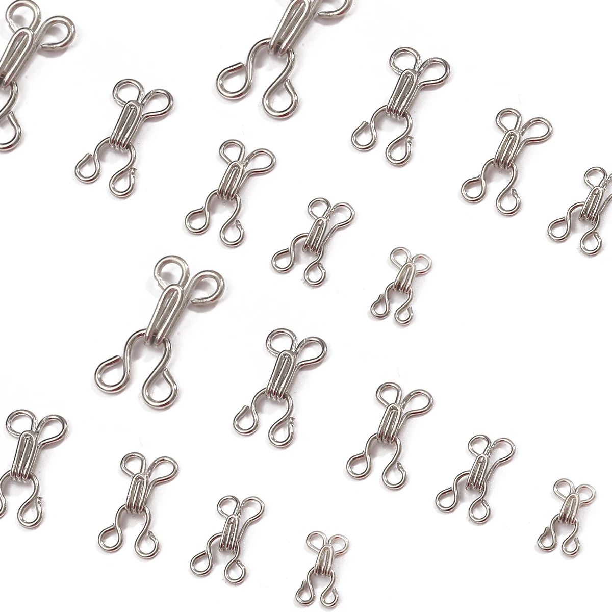 

24pcs Cloth Hook and Eye Fastener 7-12mm Metal Buckle Button for Bra/Dress/Corset/Collar/Bag/Shirt Garment Sewing Accessories