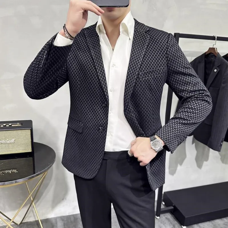 Brand Clothing Men Spring High Quality Business Suit Jackets/Male Slim Fit Solid Color Office Dress Blazers/Man Coat 4XL-M