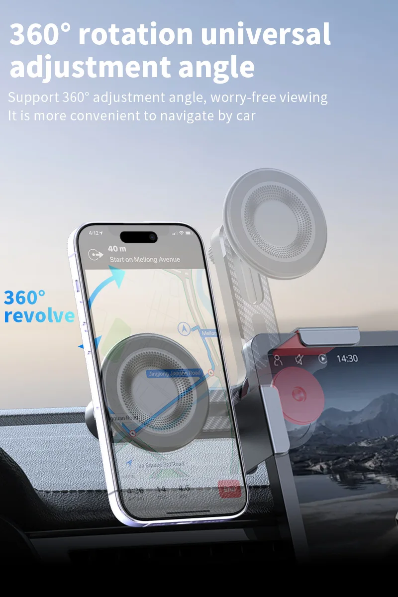 Multifunktionale Legierungs-Autotelefonhalterung Universelle Armaturenbrett-Navigationshalterung für Neue Energiefahrzeuge Schadensfreie Installation – Detail 3