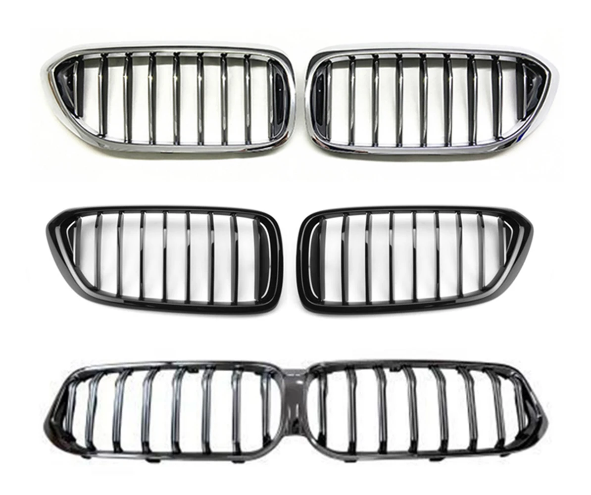 For 09 -12 BMW 3 Series E90 E92 Modified Center Net, black knight bright dumb black carbon fiber tri-color E46 intake grille