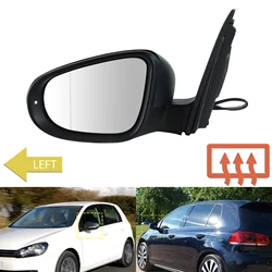 Electric Wing Door Mirror Heated Indicator Primed Left N/S For VW Golf MK6 09-13