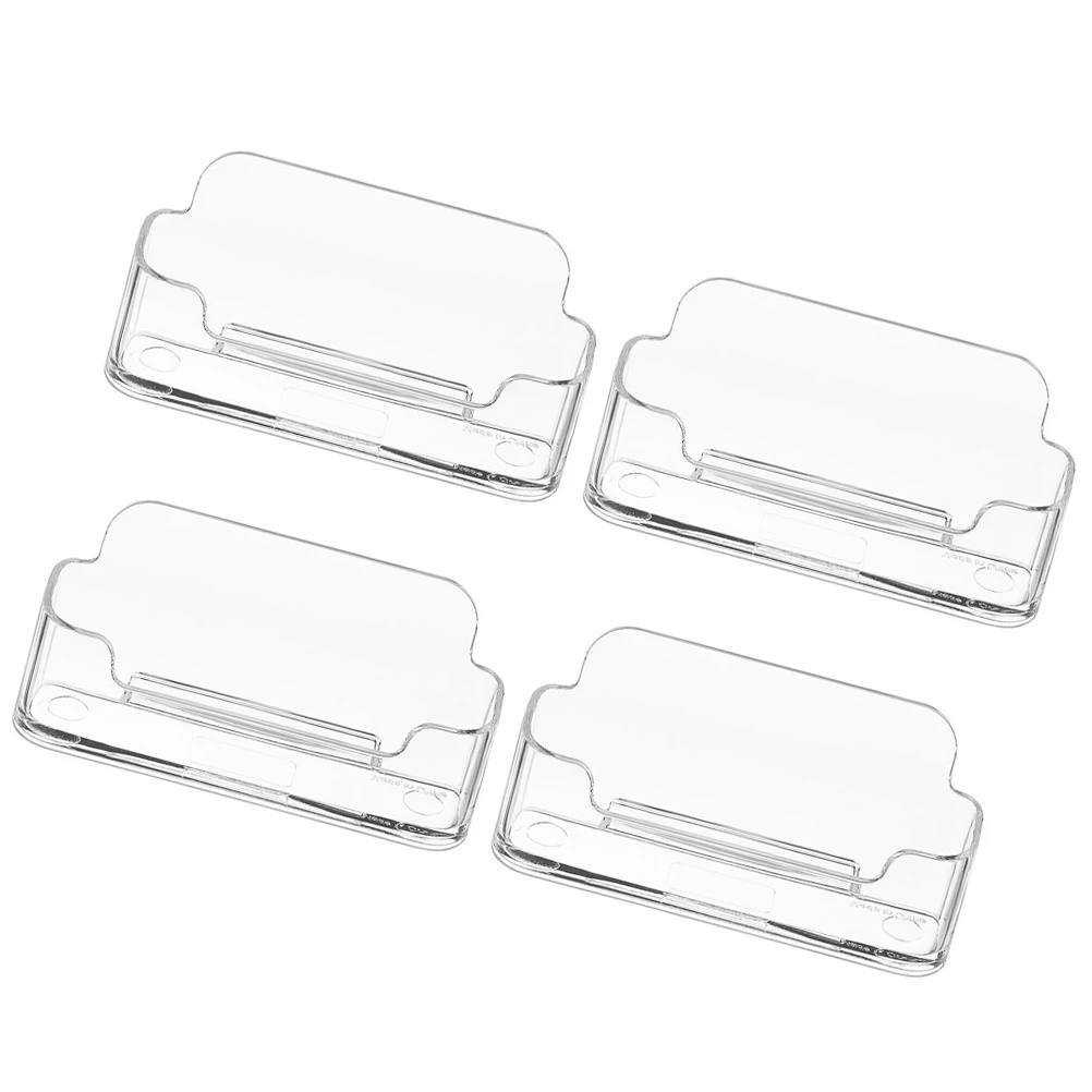 

4 Pcs Acrylic Business Holder Gold Desk ganizer Name Card Storage Box Display Stand for Office Card File Index Cards