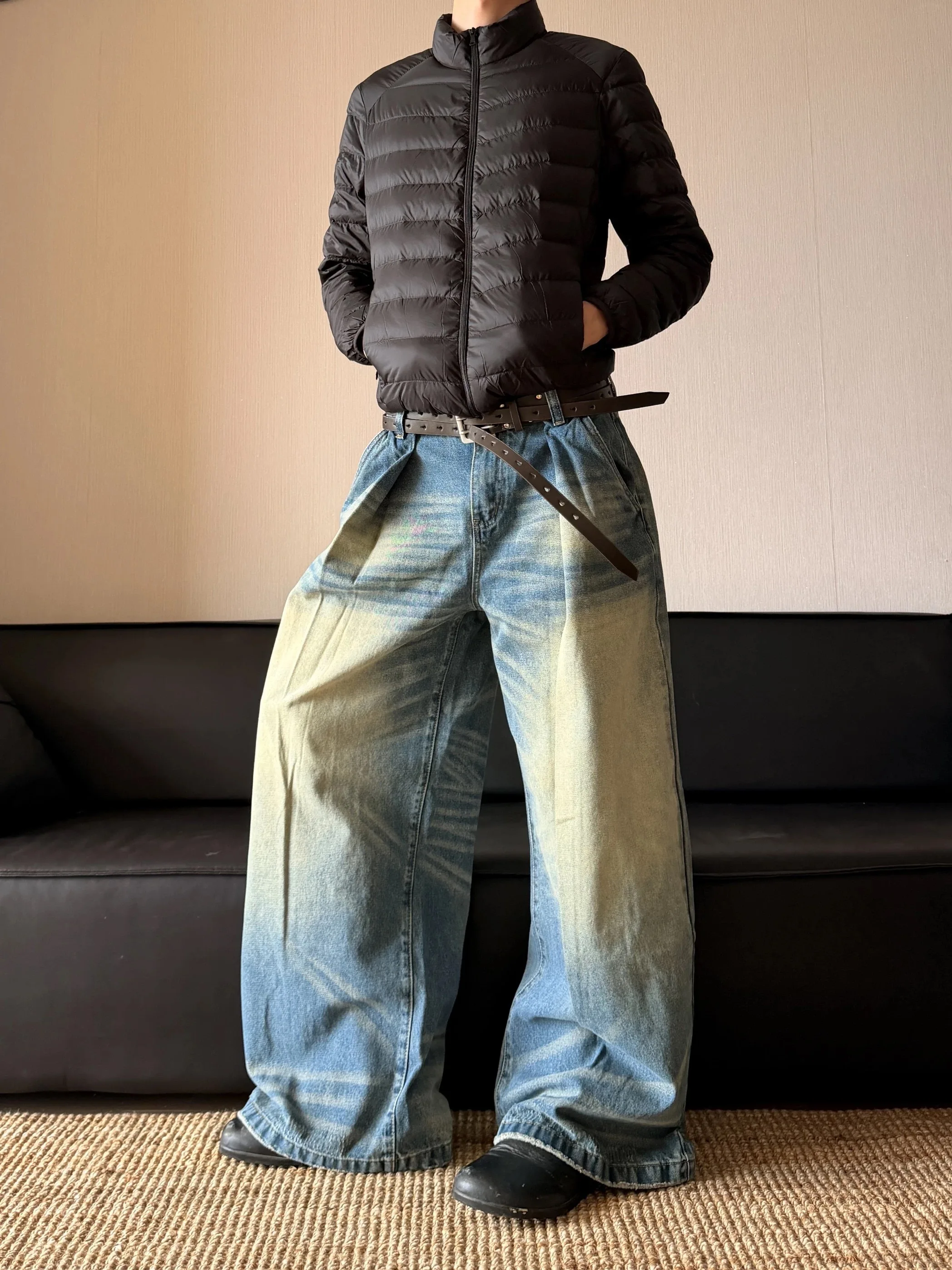 

Retro American Waed Straight Leg Men's Jeans Casual Loose Fit Premium Feeling Commuter Versatile Loose Jeans