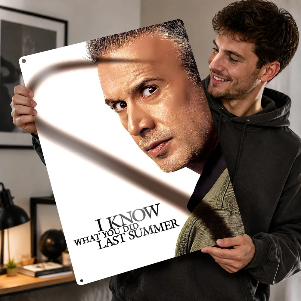 I Know What You Did Last Summer Male Portrait Aluminum Poster Personalized Metal Sign Cult Film Style Wall Art Media Room Decor