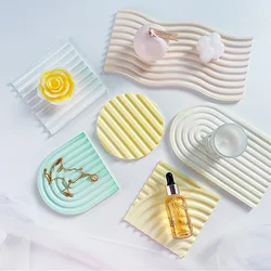 DIY Striped Tray Epoxy Silicone Mold Arch Wave Jewelry Display Storage Coaster Plate Resin Silicone Molds Home Decoration Molds