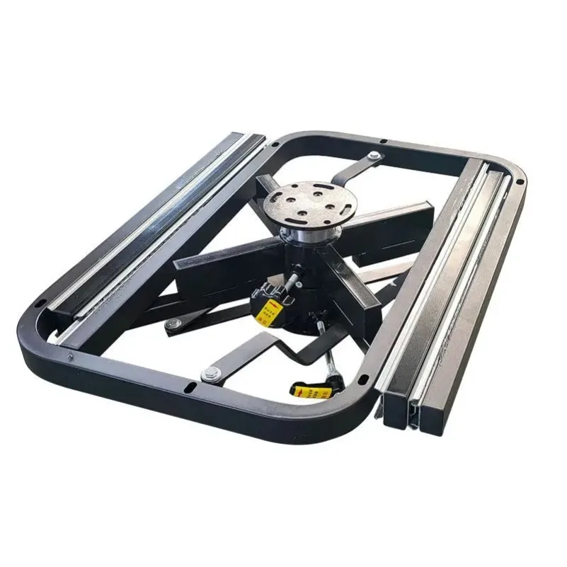 Square to Round Convertible Table Track - Rotating & Telescopic Slide Rail System, Multifunctional Dining Table Hardware Kit