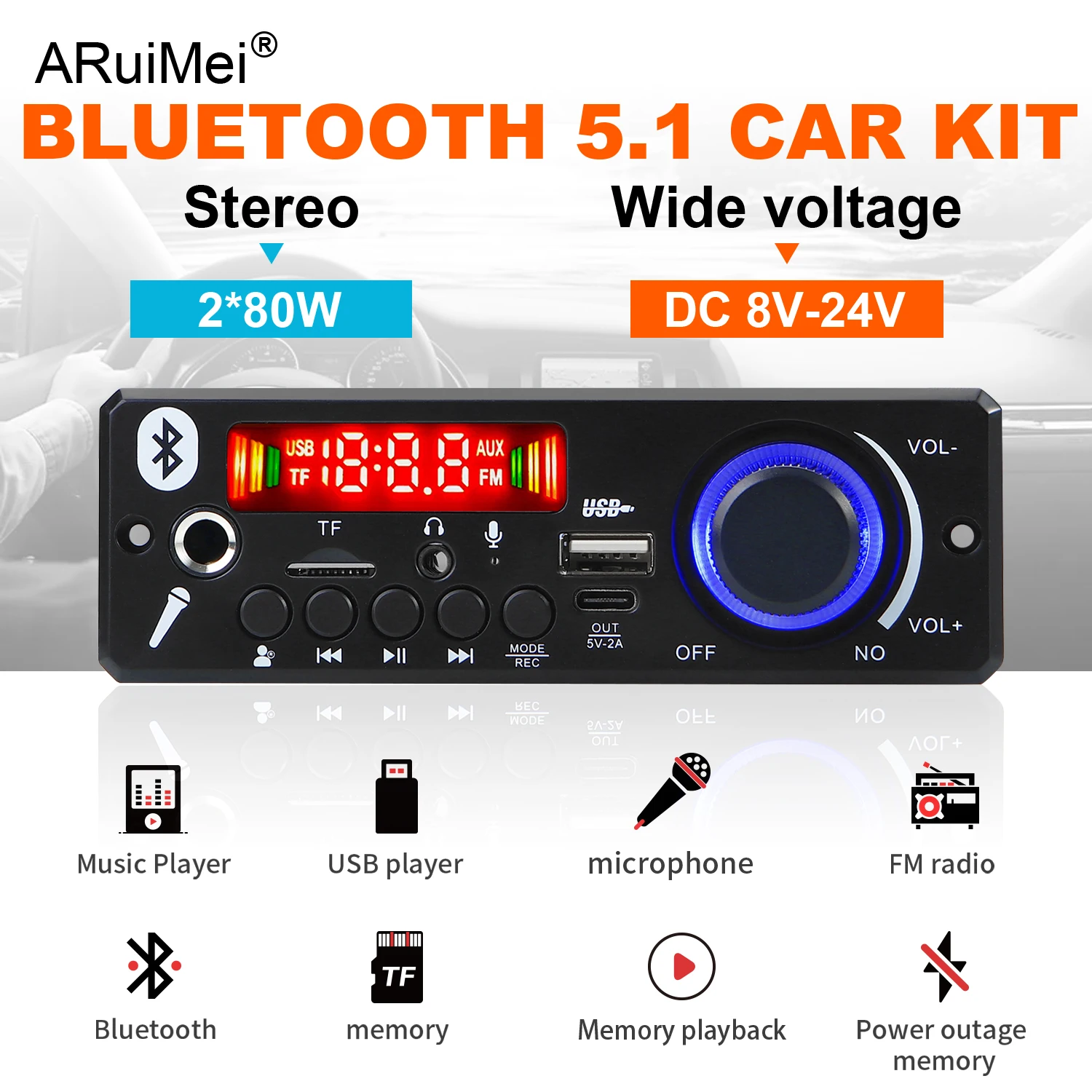 kit-para-carro-com-bluetooth-51-da-aruimei-placa-amplificadora-estereo-de-2×80w-com-entrada-para-microfone-usb-tf-fm-aux-controlo-remoto-dc8-24v-para-uso-em-carros-e-em-casa