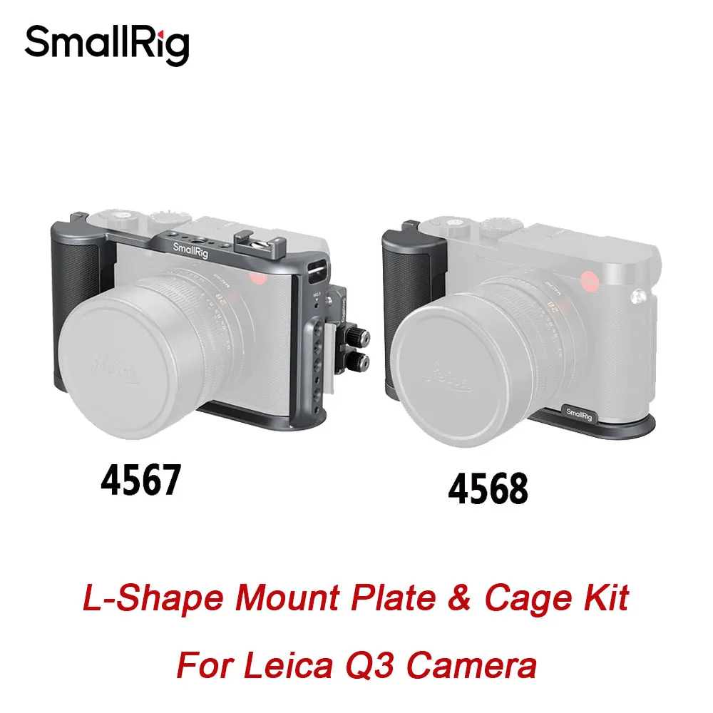 SmallRig 4568 Cage Kit & 4567 L-Shape Mount Plate with Handle for Leica Q3 Camera