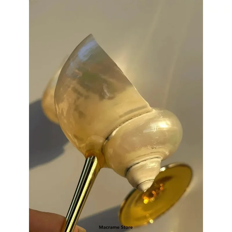 Handmade Natural Conch Wine Glass Modern Creative Niche Christmas Gift Gift Decoration Ornaments Household Shell Candlestick