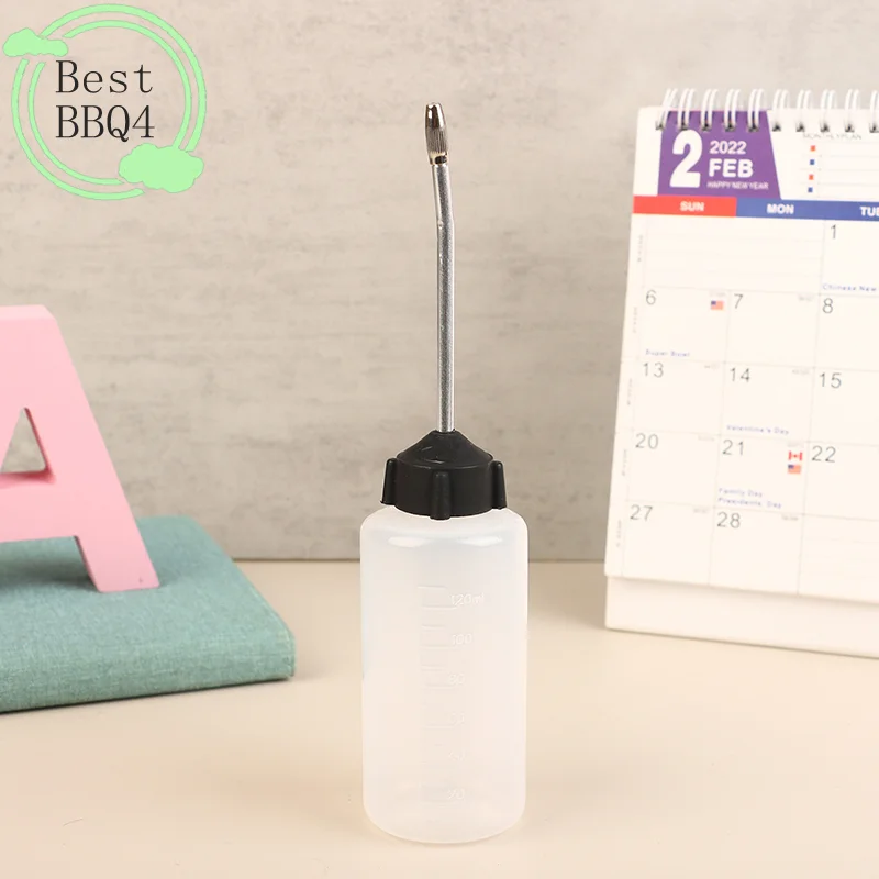 (BBQ4)Empty 120ML Sewing Machine Oil Bottle Clear White Plastic Spray Nozzle Oil Bottle Oiler Plastic Oiler For Lubricants Oil