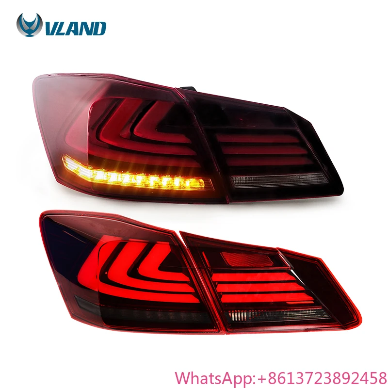 

VLAND Factory Wholesales LED Taillights Dynamic Turn Signal Assembly 2013 2014 2015 Tail Light for Honda Accord