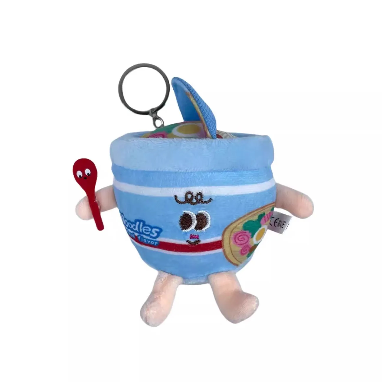Simulación japonesa de cubo de fideos instantáneos, llavero de muñeco de peluche, colgante, decoración de bolsa de muñeco de peluche de fideos instantáneos de dibujos animados bonitos