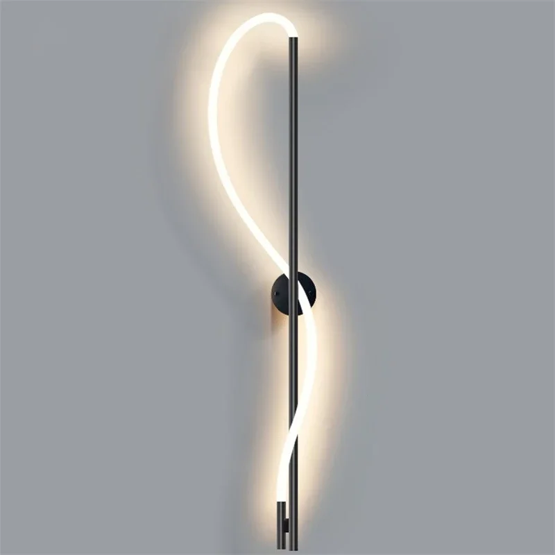 

Modern Minimalist Wall Lamp LED Living Room Decoration Light Luxury Flexible Pipe Line Wall Lamps Long Strip Atmosphere Lights