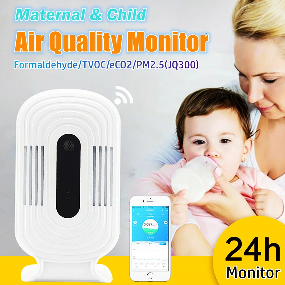 

JQ-200 JQ-300 Intelligent Wireless Home Air Quality Monitor CO2 TVOC Formaldehyde PM2.5(JQ-300) Temperature Humidity Detector