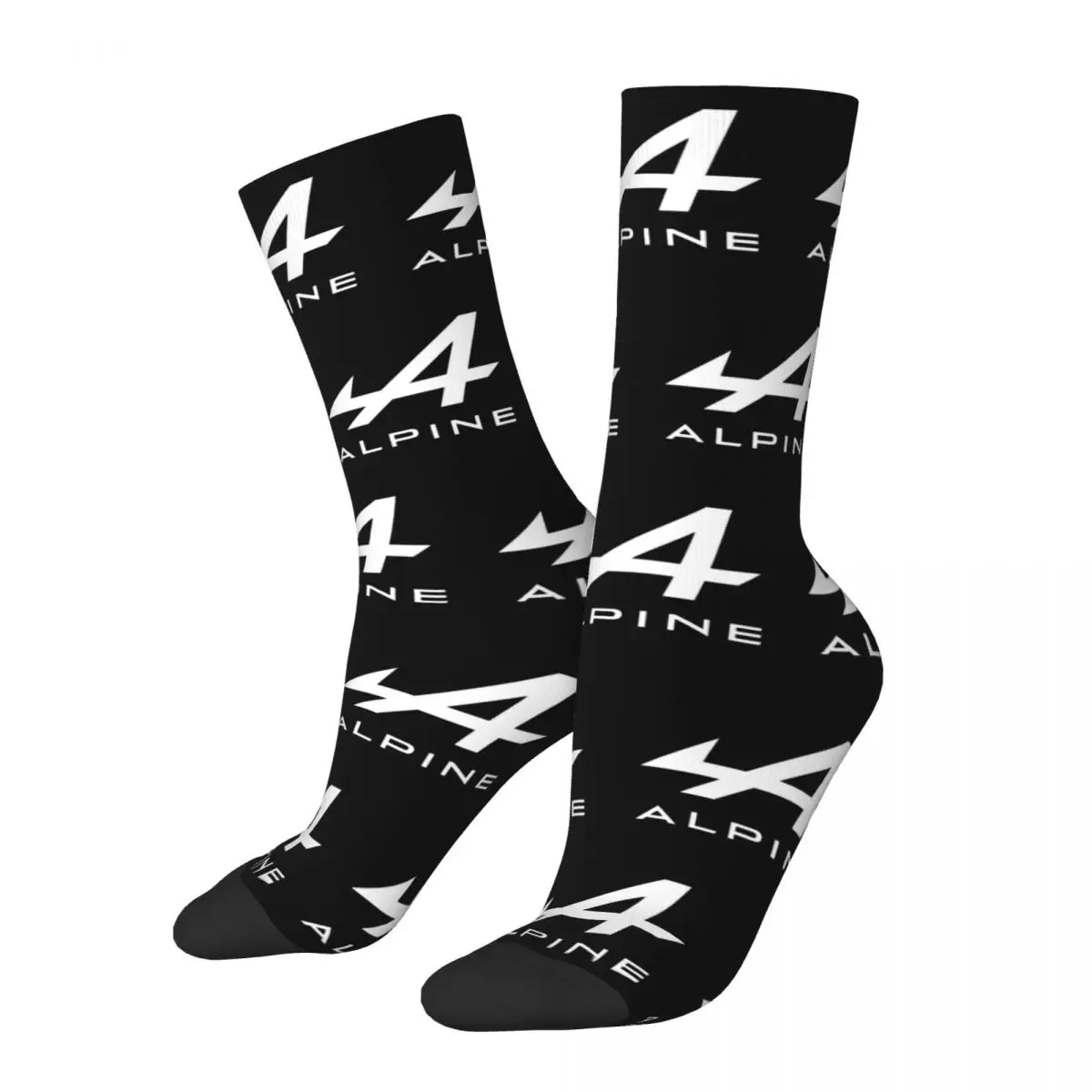 Colorful Alpine Car 110 Logo Basketball Socks Racing Polyester Middle Tube Socks for Unisex