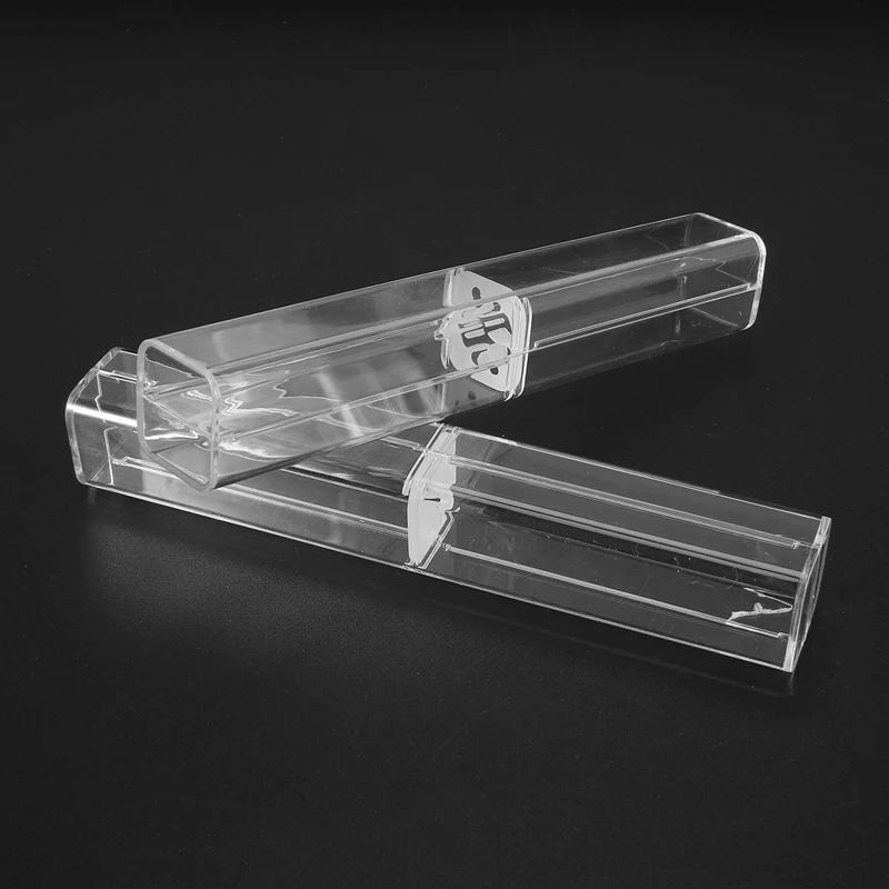 25Pcs Plastic Clear Pen Case Gift Empty School Office Collection Set Pen Container Storage For Father's Day Mother's Day