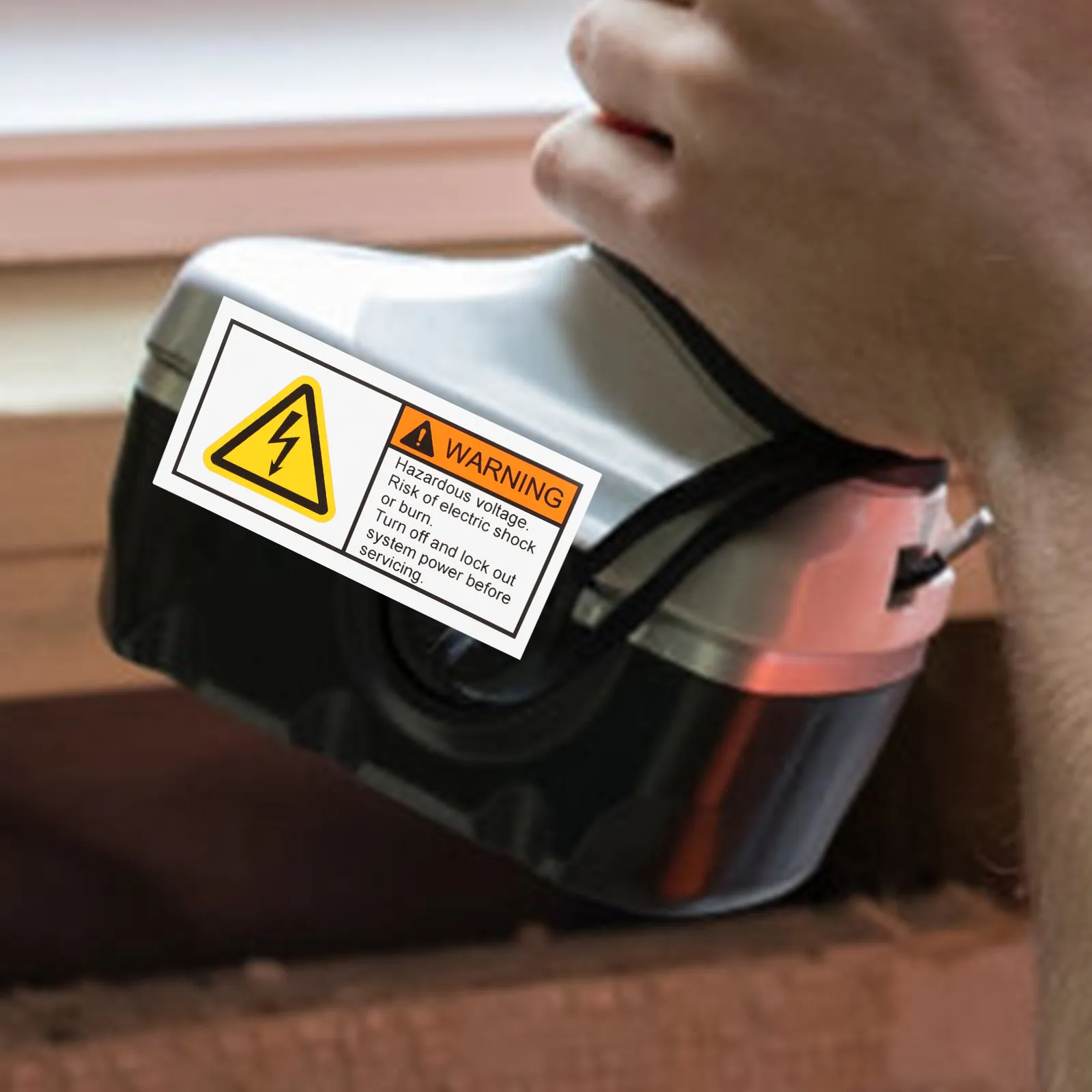 2Pcs Electrical Warning Sign Voltage Caution Label Electric Shocks Safety Decal for Control Panels Machinery and Power Systems